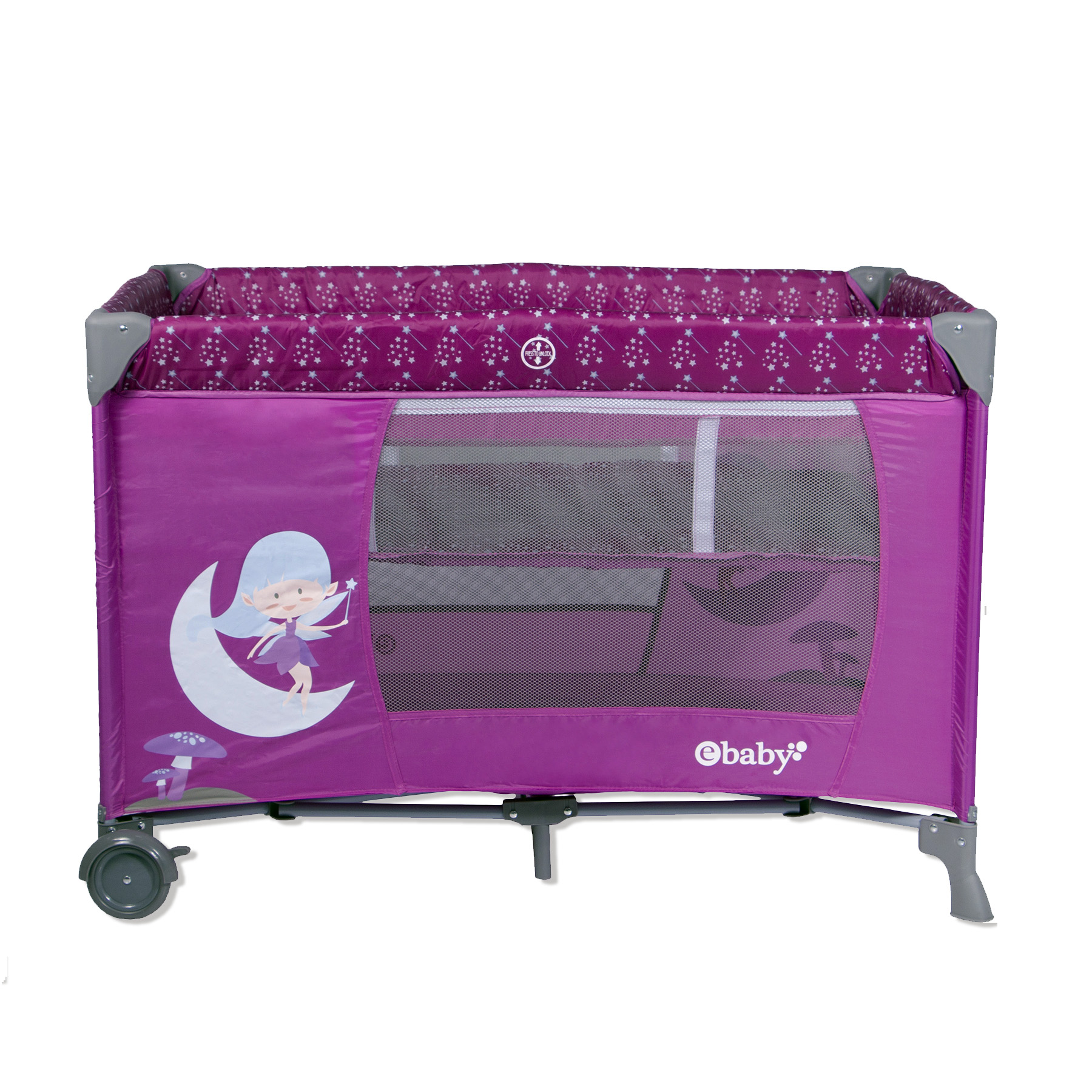 Corral Para Bebe Con Mecedora Y Toldillo Alto Ebaby 716 »