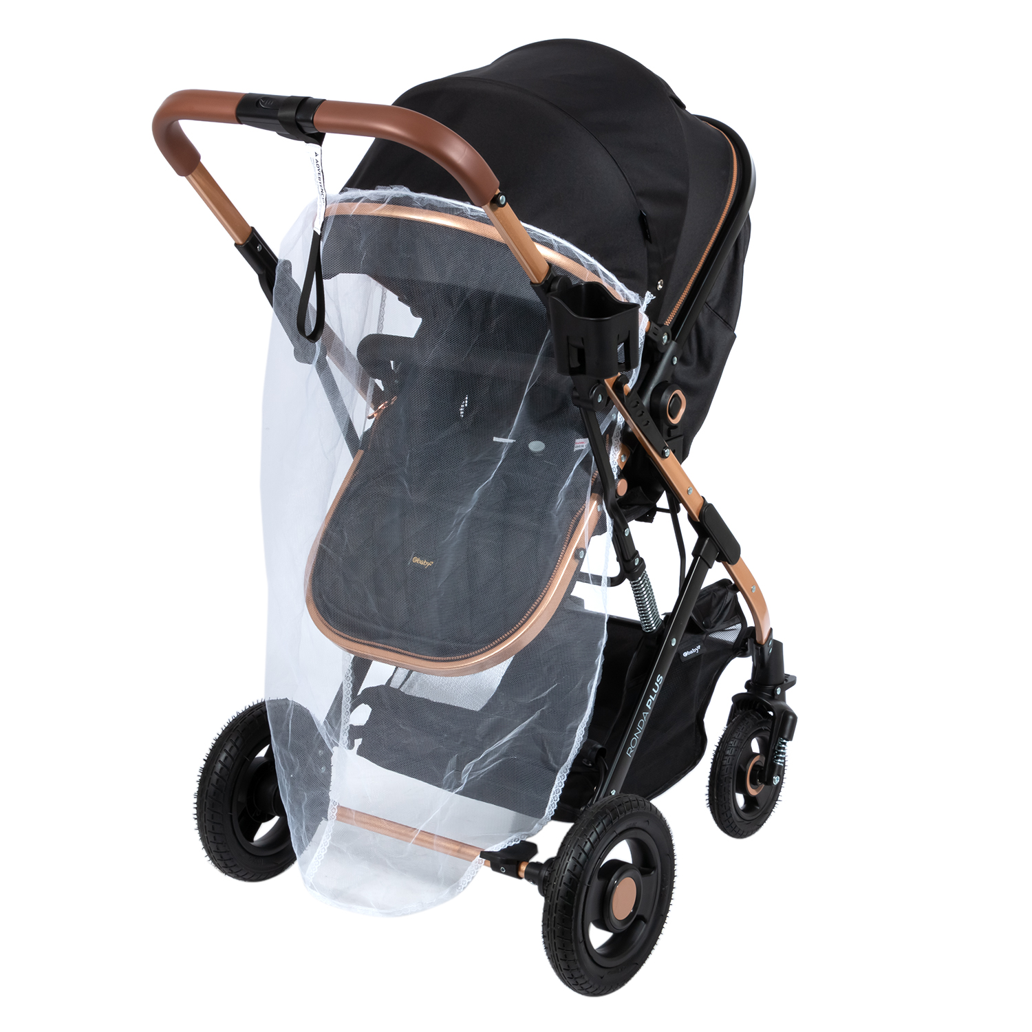 NEGRO TUL ANTIMOSQUITOS - CAMBIO DE ROTACION DEL ASIENTO - ASIENTO REGULABLE - RESPALDAR REGULABLE