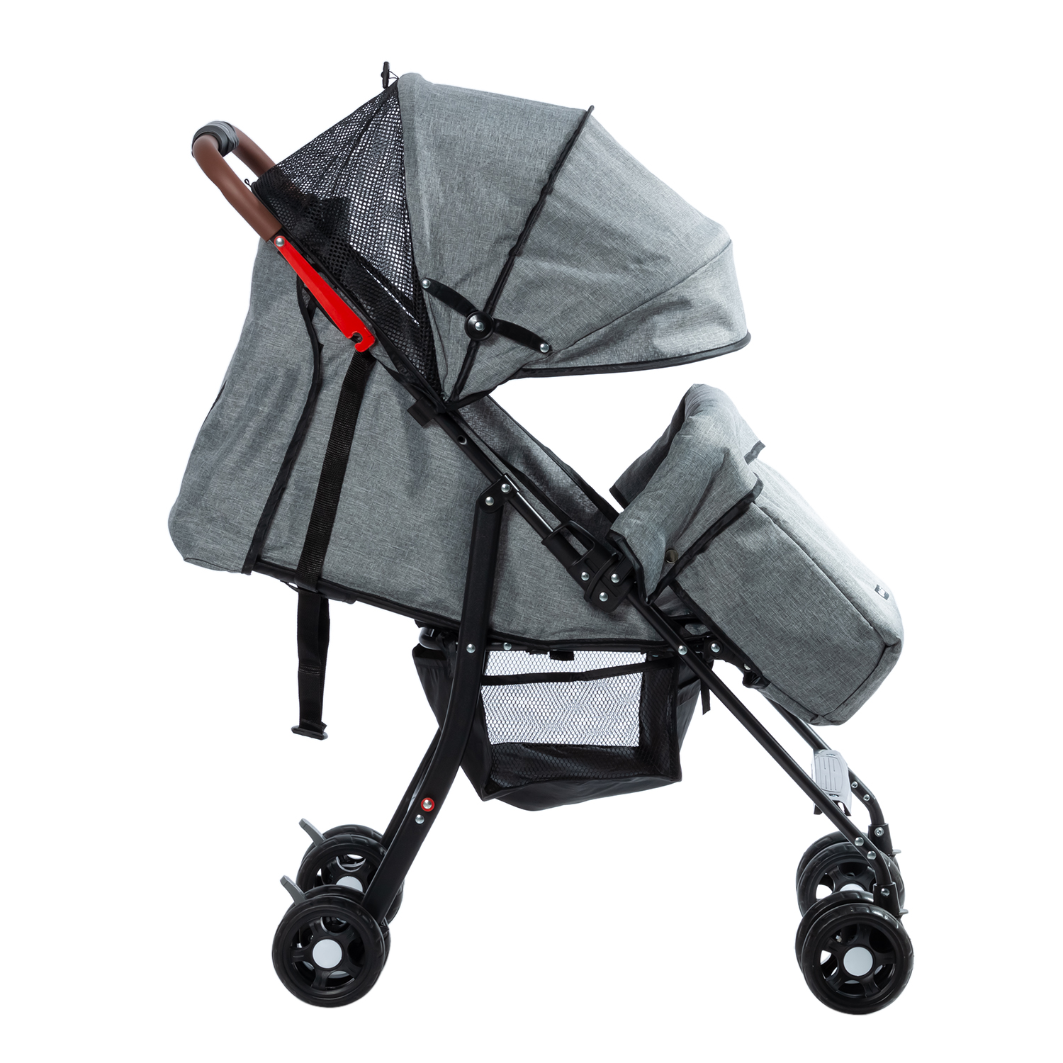 GRIS CUBREPIES - RESPALDAR RECLINABLE - CAPOTA COMPLETA